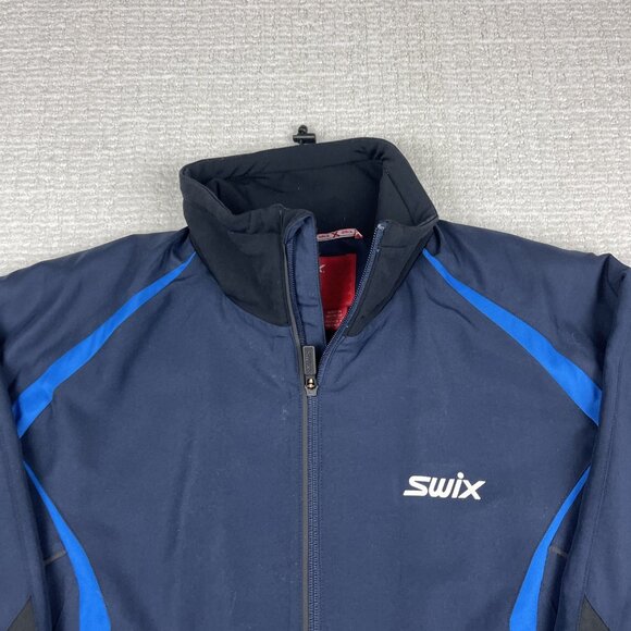 Swix Star Nordic XC Ski Jacket Mens XL Navy Blue Full Zip Soft shell ski Read* - Picture 2 of 16